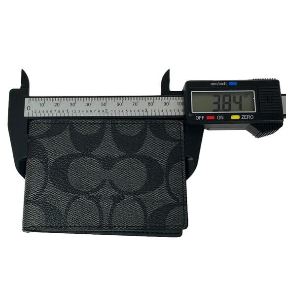 Coach Signature Slim Small ID Window Card Wallet mens black - Picture 7 of 7